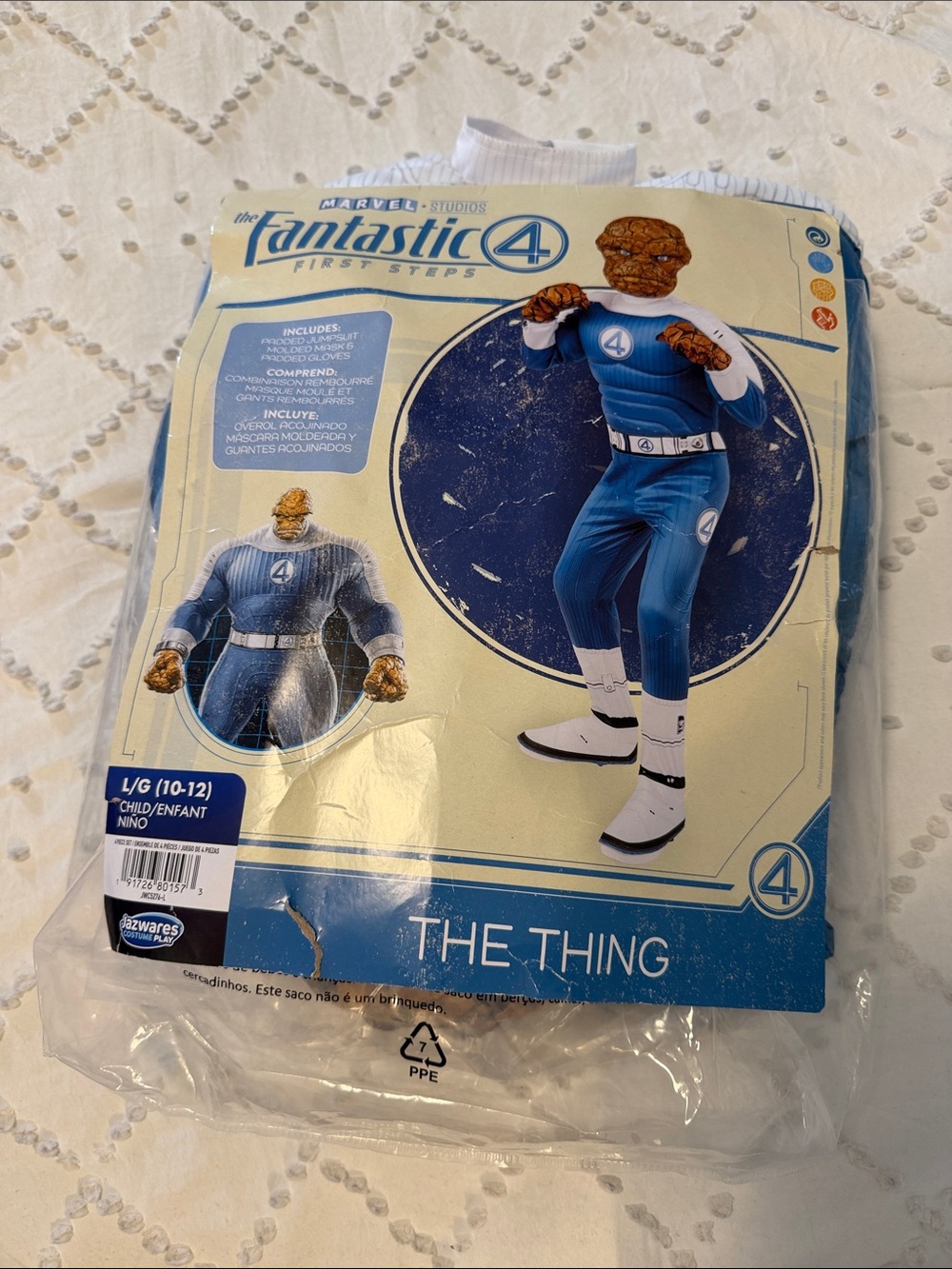 Marvel Fantastic Four The Thing Kids Superhero Costume - Blue large 10-12 nwt
